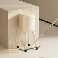 Rolling Trash Can Tall-Legged Lidded Trash Can Waste Container Removable Inner Container Caster Wheels