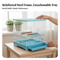 Narrow Wire Spacing Square Finch enclosure Easy to Clean avian Housing dependable-latch Avian House Lightweight for Indoor, Indoors, Balcony, Living Room