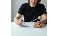 Vibraslap with Metal Frame Handheld Wooden Vibraslap Rhythmic Hand Percussion for Artists, Students, Studio, Music Lessons, Classroom