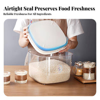 Large Capacity Rice Storage Container Moisture-Proof Pet Food Storage Container Transparent Body for Kitchen