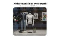 Half Body Mannequin Display Stable Base men's Clothing Display Stand Detachable Arms Half Body Clothing Form for Retailers, Tailors, Showrooms, Studio