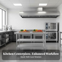 Stainless Steel Work Table Rust-Resistant Commercial Kitchen Prep Table Easy to Clean Commercial Food Prep Station for Chefs, Caterers, Bakery, Garage