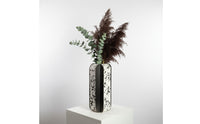 Minimalist Design Metal Geometric Vase Modern Look Art Vase Textured Surface for Entryway, Living Room