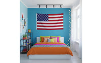Lightweight American Flag Cape Vibrant Print Drawstring Flag Cape Bright Colors Patriotic Merchandise Multipurpose Use for Festivals