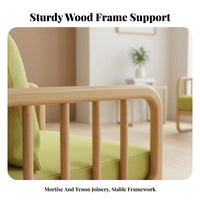 Japanese design Wooden Frame Sofa Minimalist Design Upholstered Two-Seater Available in Multiple Sizes Living Room Seating Thick Cushions for Apartment Dwellers, Cafe Owners, Homeowners, Bstraight from the packagingique, Reception Area, Bedroom, Entryway