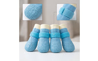 4 Pieces Dog Shoes with Slip-Resistant Sole Wear-Resistant Paw Protectors with Knitted Upper Anti-Skid Dog Socks with Grippers for Dogs, Pets