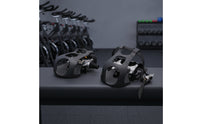 Nylon Straps Exercise Bike Pedals Textured Grip Surface Toe Strap Pedals Metal Body Toe Clip Pedal Curved Guard