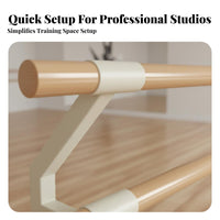 Heavy Duty Floor Mounted Double Ballet Barre Sturdy Double Ballet Barre Manganese Steel Core Fixed Leg Stretch Bar for Dancers, Professionals, Kids, Home Gym