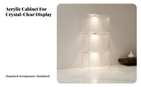 Acrylic Figure Showcase Imitation Glass Look Lego Display Box High Clearness Transparent Display Case for Collectors, Adults, Home, Study, Playroom