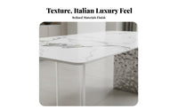 Sintered Stone Top Acrylic Leg Table Italian design Household Furniture Light Luxury Rectangular Shape for Small Apartment Dwellers, Homeowners, Interior Designers, Dining Room, Kitchen, Home
