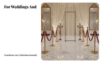 Photography Background Wrought Iron Display Frame Easy to Assemble Rectangular Backdrop Stand Minimalist Design Rectangular Decoration Stand for Picture Station, Reception Area