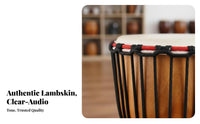 Beginner-Friendly Djembe Portable Patterned Djembe Ethnic Design Pattern Hand Drum Goatskin Drumhead for Beginners, Music Students, Musicians, Home Practice, Musical Performances, Outdoor Gathering, Festivals