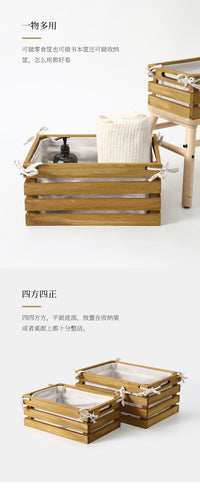 Vintage Wooden Storage Basket for Home and Kitchen