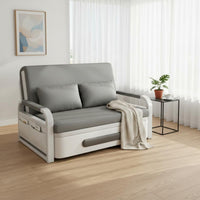 Space-Saving Foldable Storage Sofa Bed Easy Conversion Extendable Sleeper Sofa Heavy Duty Frame Multi-Functional Daybed Solid Wood Slats for Small Apartment, Living Room, Balcony