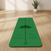Non-Slip Exercise Mat with Alignment Lines Extra-Long Exercise Mat with Quick-Release Buckle Cushioned Stable for Yogis