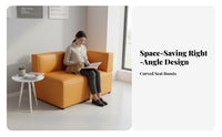 Sectional L-Shaped Sofa Nordic Aesthetic Configurable Block Sofa Petpet-Considerate High-Resilience Foam for Families, Salon