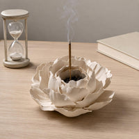 Flower-Shaped Scent Holder Layered Petal Ceramic Flower Burner Textured Ceramic Scent Holder