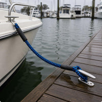 Looped End Bungee Dock Line Snap Hook Shock Absorbing Dock Line Protective Sleeve Sleeve Elastic Mooring Rope No Knots Needed