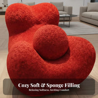 Unique Shape mother's Embrace Chair Statement Piece Sculptural Lounge Chair Comfortable Billowy Shaped Sofa Ergonomic Design for Young Adults, Apartment Dwellers, Homeowners, Living Room, Bedroom, Balcony, Reading Nook