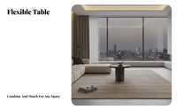 Round Pedestal Table Italian-Inspired Circular Table with Sculptural Base Modern Aesthetic Easy to Clean for Lounge Area