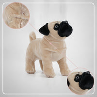 Pug Dog Stuffed Toy Standing Pug Stuffed Soft Cuddly for Children, Playroom, Bedroom