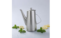 Polished Stainless Steel Pitcher Fitted Lid Beverage Pitcher Side Handle Metal Water Jug Cylindrical