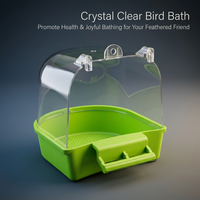 Transparent Bird Bath Cage, Non-Slip Bird Bath for Cage, External Bird Bath, Bird Cage Shower, Small Medium Birds, Pet Bird Bath Tub