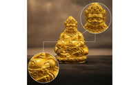 Golden Wealth Deity Statue Ornate God of Wealth Figurine Miniature Intricate for Bookshelf