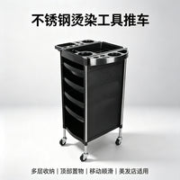 New Hairdressing Cart Salon Dyeing Tool Cart Stainless Steel Barbershop Salon Large Capacity Storage Perm Rod Cart