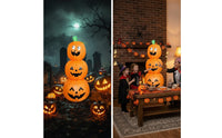 Stacked Pumpkin Inflatable Tall Stacked Pumpkins Large Jack O'lantern Decoration for Homeowners, Lawn