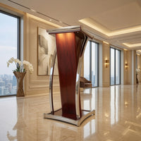 Podium with Slanted Top Modern Reading Desk Lectern Podium Ergonomic Furniture Sturdy for Speakers, Conference Rooms