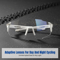 Cycling Photochromic Glasses, Anti-Fog, Windproof Sports Goggles, Frameless Design
