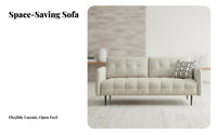 Nordic stylish 2-Seater Loveseat Modern Design Upholstered Two-Seater Small Space suitable for Sofa Minimalist design and aesthetic for Apartment Dwellers, pairs, property owners, Living Room, Lounge Area, Bedroom, Office