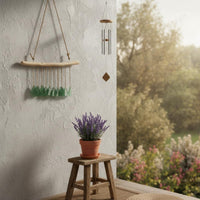 Sea Glass Wind Chime Nautical Theme Coastal Hanging Decor Bohemian Style Home Decoration for Patio, Garden