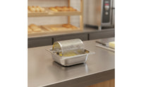 Butter Roller with Tray Stainless Steel Butter Roller Kitchenware Perforated Utensil Countertop for Home Cooks, Kitchen, Brunch
