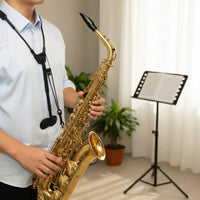 Double Shoulder Saxophone Strap Secure Metal Hook Double Shoulder Saxophone Harness Ergonomic Design Universal Sax Holder for Adults, Live Performance