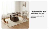 2-Tier Round Rolling Table Movable with casters Mobile Furniture for Small Spaces