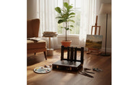 Beech Wood Tabletop Floor Easel Box Storage Compartments Wooden Easel Box Non-Slip Feet for Outdoor Sketching, Studio