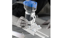 2-in-1 Transparent Router Jig Adjustable Depth Wood Connector Slot Cutter Precision Cutting Transparent Wood Slotting Fixture Stable Clamping for Woodworkers, Carpenters, DIY Users, Furniture Making, Workshop