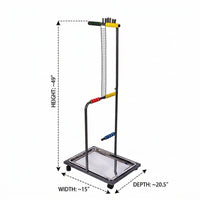Large Parrot Stand and Avian Stand with casters, Metal Multi-Perch Pet Bird Stand with Washable Tray, Indoor Play Area for Large Birds