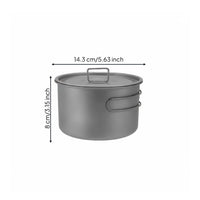 1000ml Cooking Pot with Lid Foldable Handle Camping Pot Lightweight Outdoor Gear for Campers, Backpackers, Picnic