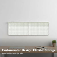 Space-Saving Rail-Mounted Pegboard System Customizable Layout Organizer Rack adaptable Use Household Storage Modern aesthetic for DIY aficionados, Homeowners, Students, Study Room, Home Office, Bedroom, Kitchen