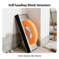 Long-Lasting Self Sandpaper Holder Versatile Manual Sanding Block Ergonomic Handle Aluminum Sanding Plate for DIY Enthusiasts, Construction Workers, Home Renovation, Woodworking, Furniture Finishing, Auto Body Work