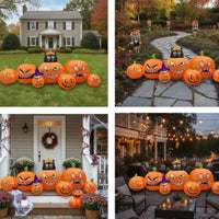 Outdoor Inflatable Pumpkin with Black Cat Long-Lasting Inflatable Black Cat and Pumpkin Decoration Easy to Use Inflate Yard Decoration Lighted for Lawn