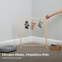Floor-Standing Small Clothes Rack space-efficient Size Miniature Angled Bracket Clothing Stand Simple Design Pet Accessory Space-Saving for Dog Owners, Bedroom, Closet, Boutique