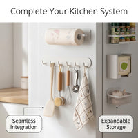 Cabinet Tissue Box Holder and Pantry Rack, Iron Wall-Mounted Paper Towel for Fridge-Side Storage Organizer