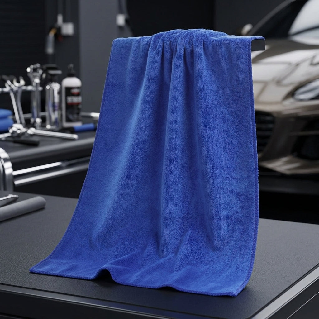 Soft Microfiber Car Towel and Microfibre Cloth, High Absorbency Microfibre Towel for Detailing, Plain Weave Royal Blue Cleaning Cloth