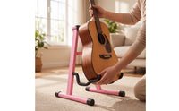 A shaped Guitar Stand Padded Folding Guitar Stand Non-Slip for Guitarists, Rehearsal Room