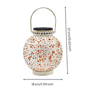 Solar Handheld Lantern Decorative Hanging Lantern Metal Lighting Cordless for Garden