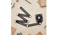 Foldable & Portable Tile Hole Accurate Measurement Tile Hole Tool Double-Calibrated Aluminum Alloy Layout Tool Rust-Proof for Tilers, Woodworking, Construction